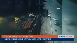 KAĞIT TOPLAYICISI ÇOCUĞA KAMYONET ÇARPTI