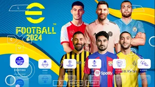 eFOOTBALL 2024 PPSSPP ENGLISH VERSION PETER DRURY COMMENTARY NEW UPDATE KITS 2024 LATEST TRANSFERS