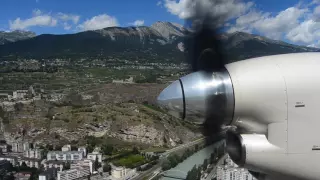 Stunning approach into Sion on Saab 2000