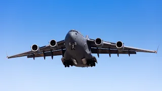 RAAF C-17 Globemaster III landing at Perth Airport