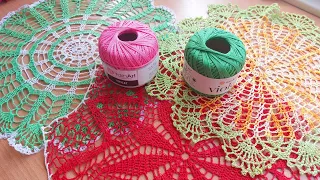 🥰My favorite crochet doilies👩‍🦰Crochet doilies 💚💜🧡♥️
