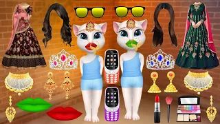 Talking Tom 😀| Billi Two dulhan Funny bridal makeup comedy video