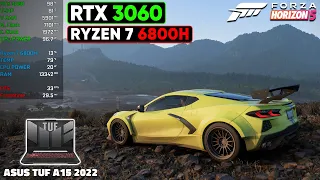 Asus TUF A15 2022 | Forza Horizon 5 | RTX 3060 Laptop + Ryzen 7 6800H | 1440p All Settings