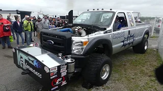 Warming up the 7.3 P pump Powerstroke pulling truck. JUMPING JACK FLASH. #truckpull