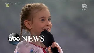Ukrainian girl who sang in bomb shelter raises money for relief efforts l WNT