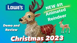 2023 NEW Lowes 4ft Animated Reindeer Demo and Review, Unboxing Animatronic