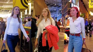 Cool evening in Moscow: beautiful people in the Depot food mall
