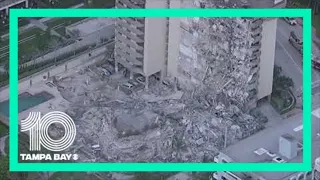 Aerial video shows Surfside high-rise condo building collapse