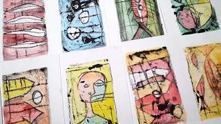 How to create Paul Klee inspired mono-prints from recycled materials