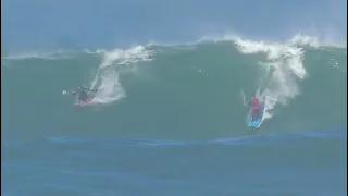 Waveski surfing in solid waves with big guns