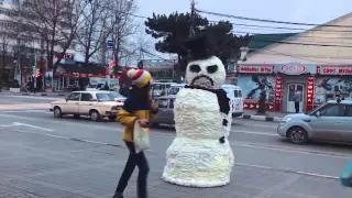 Страшный Снеговик Пранк   Scary Snowman Prank
