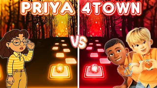 Turning Red Priya Vs 4 Town | Nobody Like U Español - Tiles Hop EDM Rush!