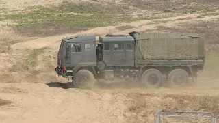 Ashok Leyland Army trucks negotiates off road conditions