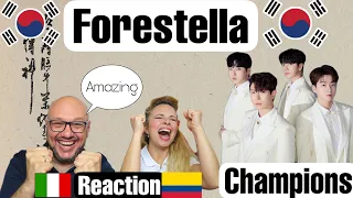 Forestella, 포레스텔라 'Champions' - REACTION | 🇮🇹ITALIAN AND 🇨🇴COLOMBIAN REACT "SUBTITLES"