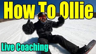 How To Ollie A Snowboard better | Beginner Live Coaching