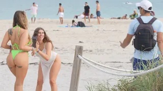 Giving girls TICKETS for being too sexy on the beach!