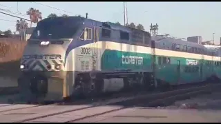 Coaster F59PHI 3002 speeds up in Middletown, San Diego