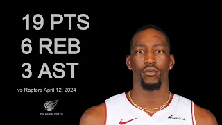 Bam Adebayo vs Raptors 19 pts 6 reb 3 ast | April 12, 2024 |