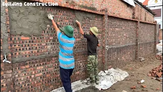 Construction Techniques For Finishing Garden Fences With Beautiful And Solid Bricks And Cement