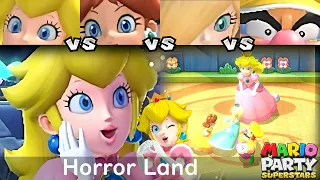 Mario Party Superstars Peach vs Daisy vs Rosalina vs Wario in Horror Land