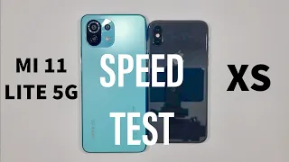 Xiaomi Mi 11 Lite 5G vs Iphone XS Speed Test