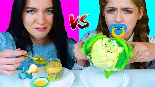 ASMR BABY FOOD VS ADULT FOOD CHALLENGE EATING SOUNDS LILIBU