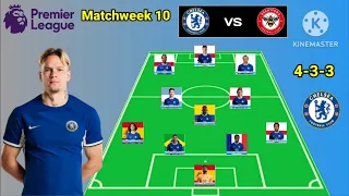 Chelsea vs Brentford ~ Potential Line Up Chelsea Matchweek 10 Premier League 2023/2024