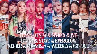 RANKING ITZY & AESPA & NMIXX & IVE & KEP1ER & (G)I-DLE & LOONA & STAYC (+ 3 MORE)