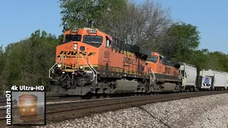 [80][4k] BNSF Trains in Eastern Arkansas, Thayer South Subdivision, AR, TN 04/09/2021