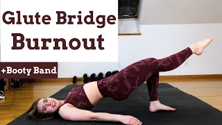 10 MIN GLUTE BRIDGE BURNOUT - Grow your booty with a booty band while on the floor | Selah Myers