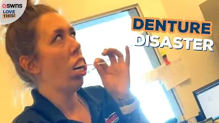 Woman loses dentures to lollipop 🍭 | LOVE THIS!