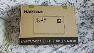 РАСПАКОВКА ТЕЛЕВИЗОРА HARTENS HTV-24HDRO6B-HC22 24" HD