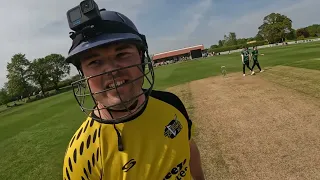 My full village cricket batting innings at Content Creators Cup from GoPro helmet cam