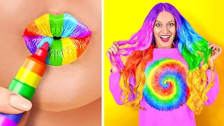 IDEAS BRILLANTES DE ARCOÍRIS || Trucos de chicas coloridos para cualquier ocasión por 123 GO! GOLD