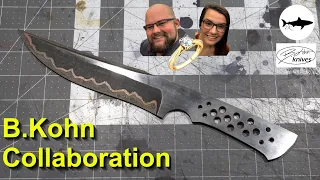 Copper Damascus Hunting Knife - Collaboration with B.Kohn!