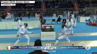 2019 224 T32 04 M E Individual Junior Torun POL WCH YELLOW JANG KOR vs BUZZACCHINO  ITA