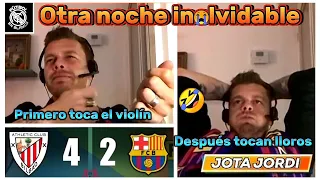 El barca eliminado de Copa y Jota Jordi sufriendo con la derrota en el live del chiringuito 🤣