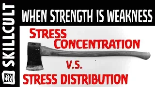 Why Axe Handles Break at the Eye: When Strength is Weakness, Overbuilding v.s. Stress Distribution