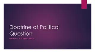 Doctrine of Political question
