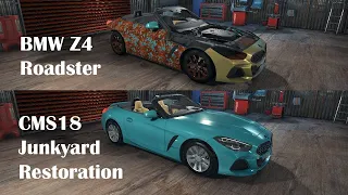 BMW Z4 Roadster - Junkyard Restoration Gameplay Timelapse - Car Mechanic Simulator 2018 CMS18