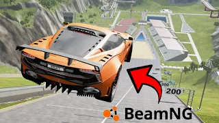 SKOKI NARCIARSKIE NAJSZYBSZYMI SAMOCHODAMI w BEAMNG.DRIVE "HAWKER TORNADO POKONANY!" [PL/HD]