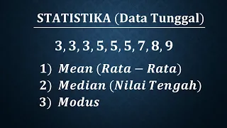 STATISTIKA || Mean, median dan Modus data tunggal || Data ganjil dan data genap