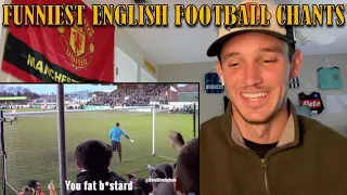 AMERICAN REACTS TO FUNNIEST FOOTBALL CHANTS IN ENGLAND | Who Is Jimmy Saville?! | WOODROW REACTS