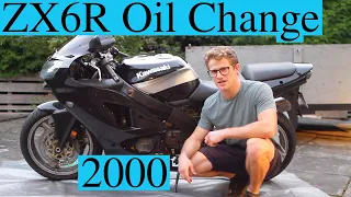How to Change Engine Oil + Filter 2000 ZX6R