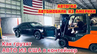 Авто из США, Погрузка авто в контейнер. Процесс погрузки машин в контейнер. Auto from USA АВТОГИД