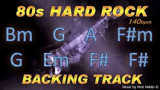 80s Hard Rock Guitar Backing Track B minor