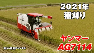 【2021年稲刈り】ヤンマーAG7114で稲刈り作業