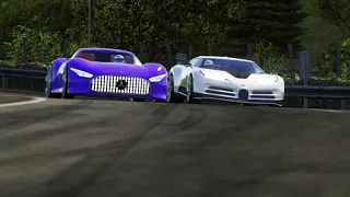 Mercedes-Benz AMG Vision GT vs Bugatti Centodieci at Bannochbrae Road Circuit