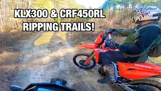 KLX300 & CRF450RL Hit Fast Off-road Trails!