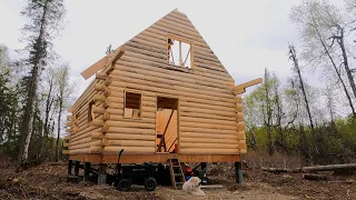 Moving To The Homestead | Cabin Gable End & Rafters